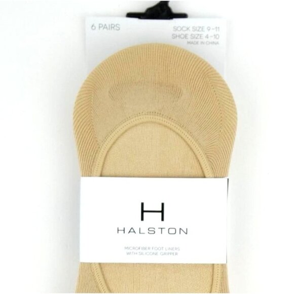 Halston Womens Microfiber Foot Liners With Silicone Gripper 6 Pairs Sock Size 9- - Picture 3 of 4